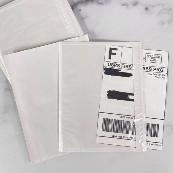 50 Invoice Labels, Address Pocket Sleeves, Protect From Rain, Saves on Tape - Picture 4 of 5